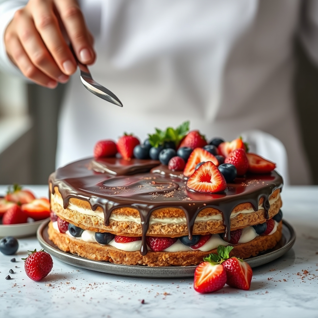 découvrez nos astuces pour éviter que les fruits ne tombent de votre gâteau au chocolat et réussir une décoration parfai