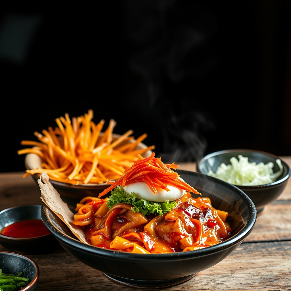 découvrez les saveurs coréennes authentiques avec le kimchi, un mets fermenté et épicé, et le bibimbap, un bol de riz co