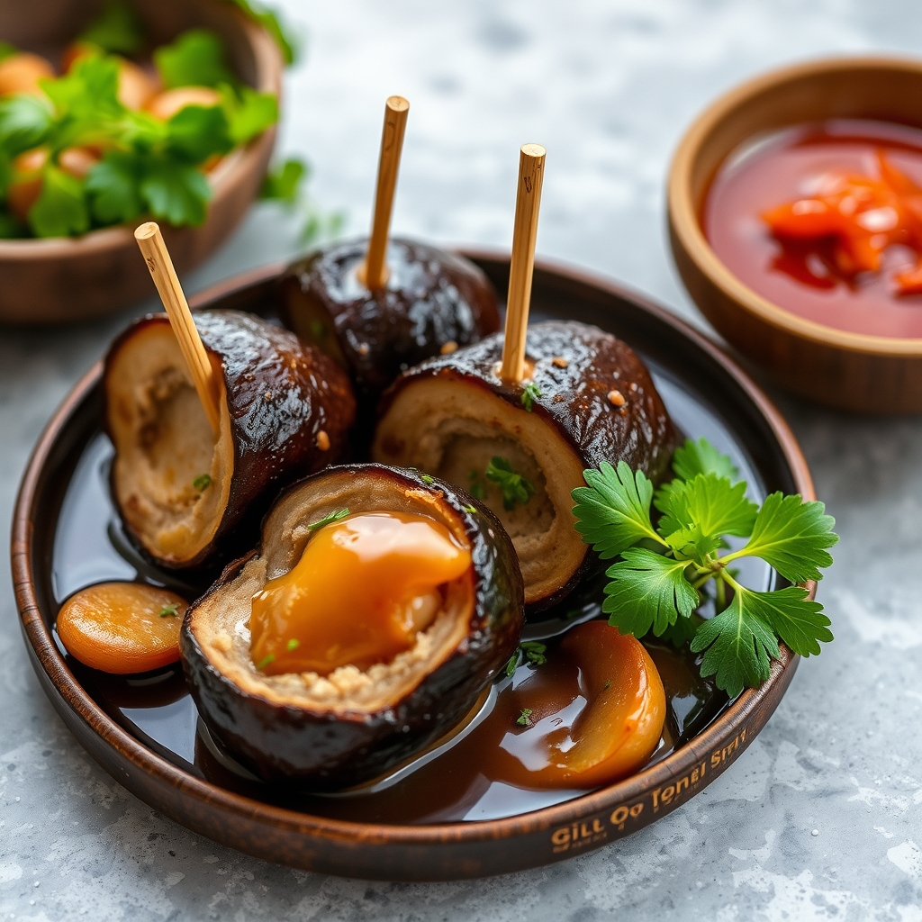 découvrez notre délicieuse recette de minirouleaux au porc et shiitakes, alliant tendreté de la viande et richesse des s