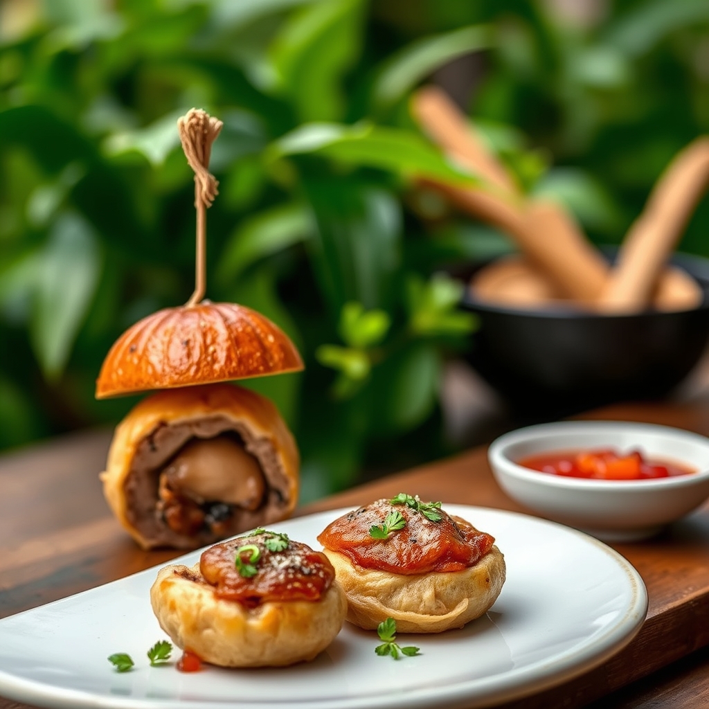 découvrez une délicieuse recette de minirouleaux au porc et shiitakes, alliant tendreté de la viande et saveurs umami de